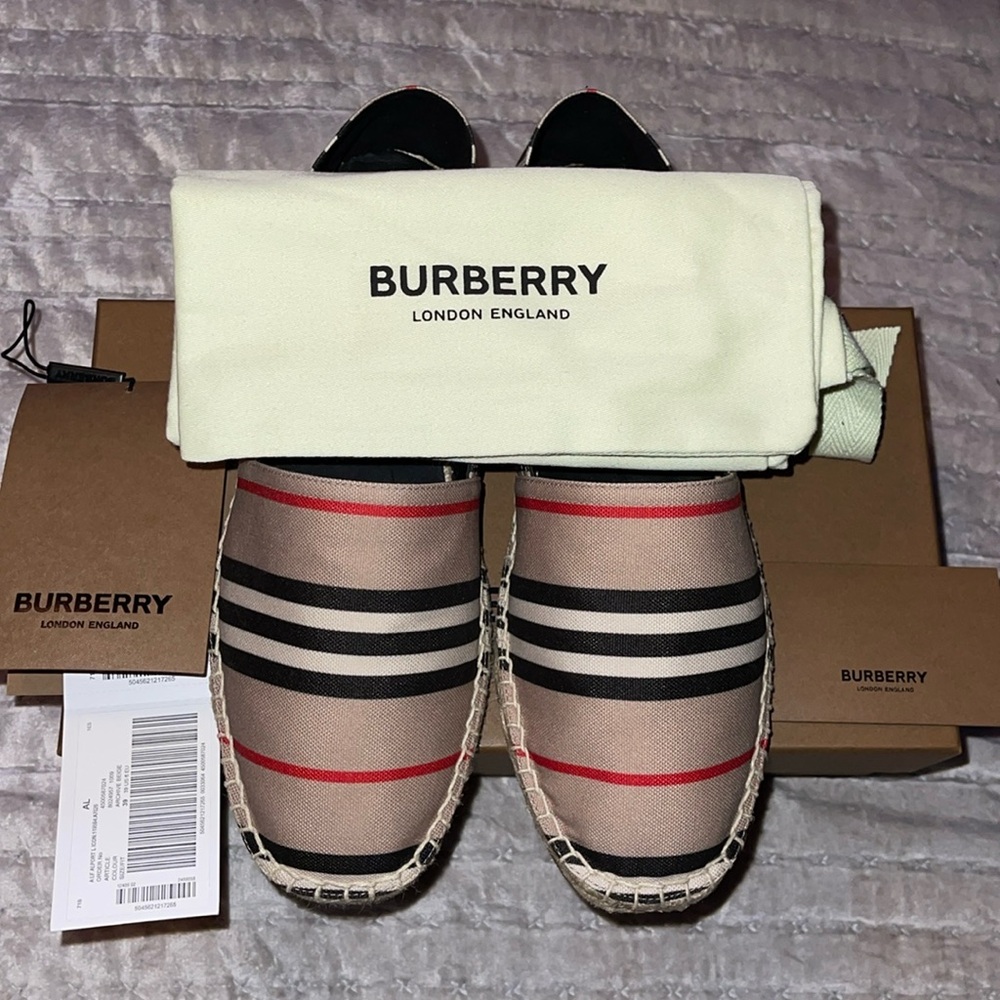 Burberry 100% authentic espadrilles Color is archive beige size 39. Never used.
